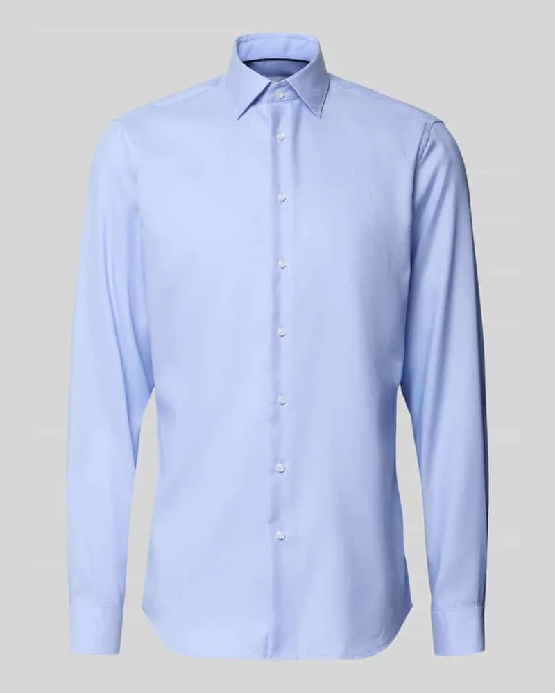 Christian Berg Slim Fit Business-Hemd mit Kentkragen Bleu