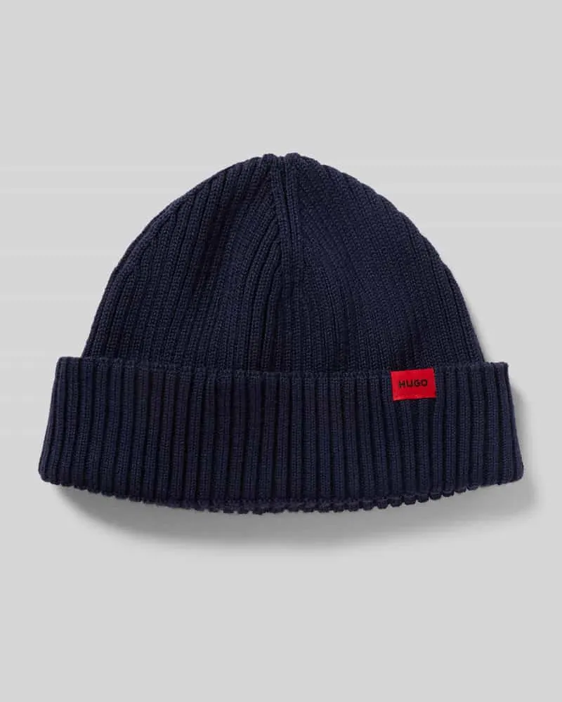HUGO BOSS Beanie aus Schurwoll-Mix Modell 'XUSH Marine