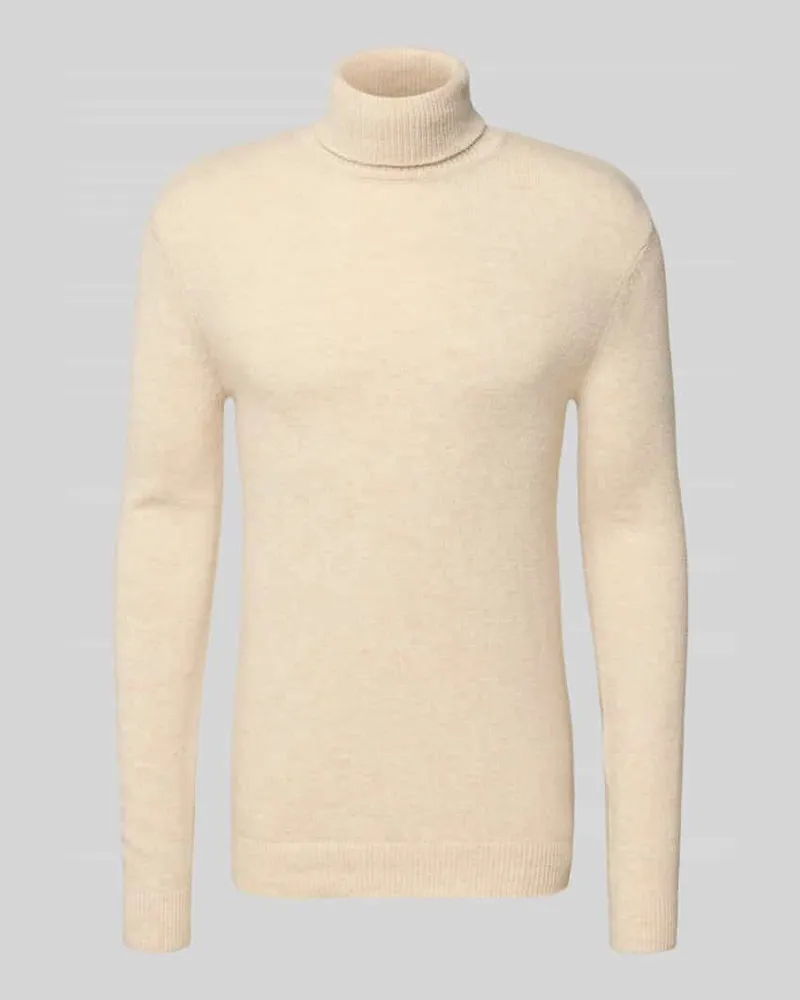 Blend Strickpullover mit Rollkragen Modell 'BRANKO Beige