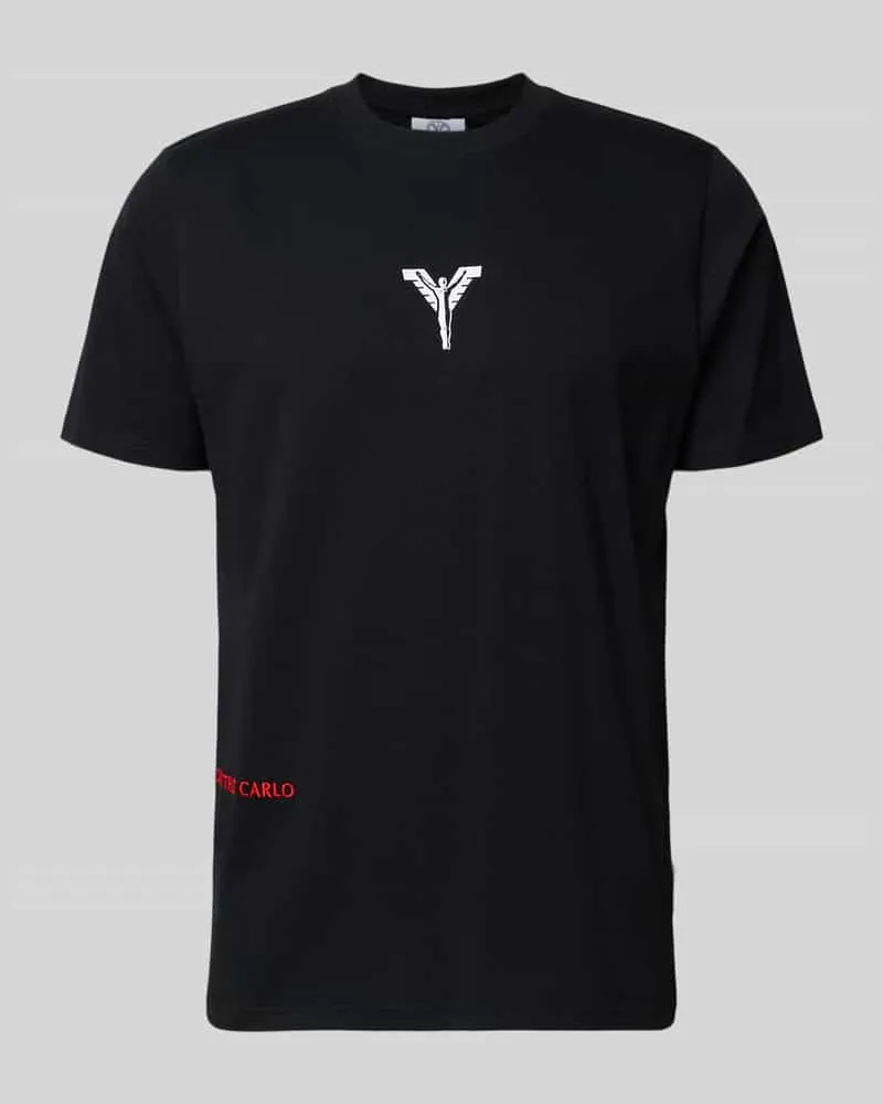 Carlo Colucci T-Shirt mit Label-Print Black