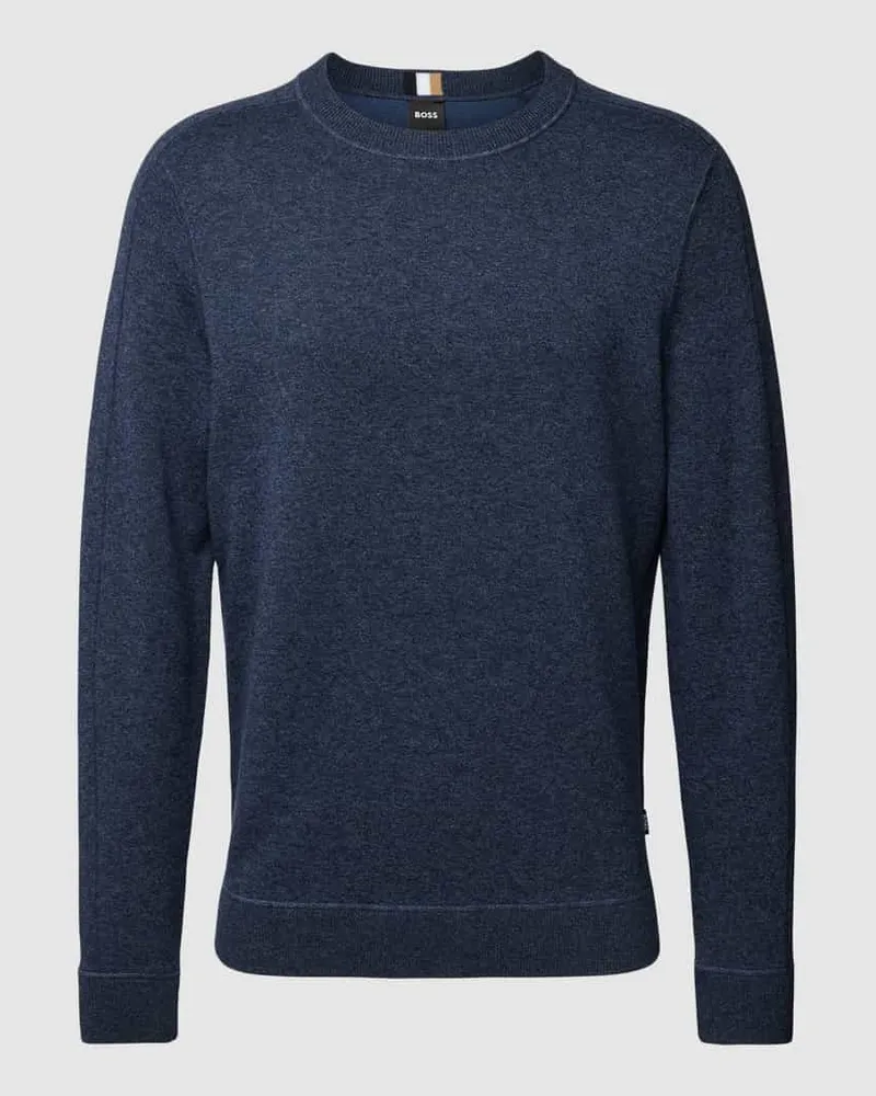 HUGO BOSS Strickpullover mit Rundhalsausschnitt Modell 'Onore Weiss