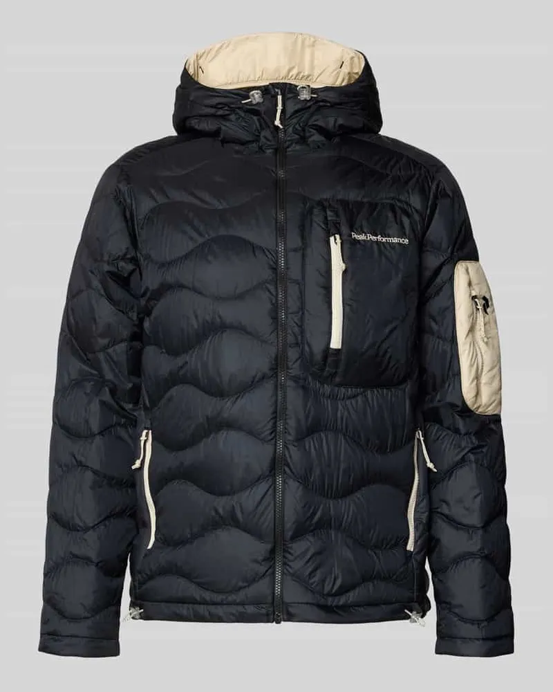 Peak Performance Regular Fit Jacke in Stepp-Optik mit Logo-Stitching Black