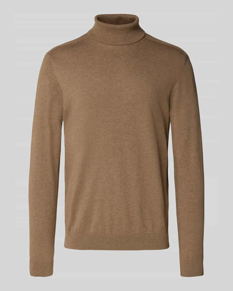Selected Homme Rollkragenpullover mit gerippten Abschlüssen 