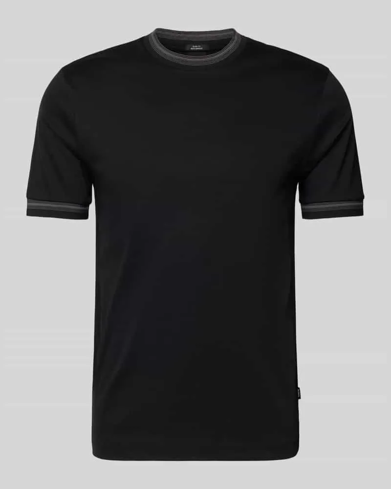 HUGO BOSS Slim Fit T-Shirt aus reiner Baumwolle Modell 'TESSLER 202 Black