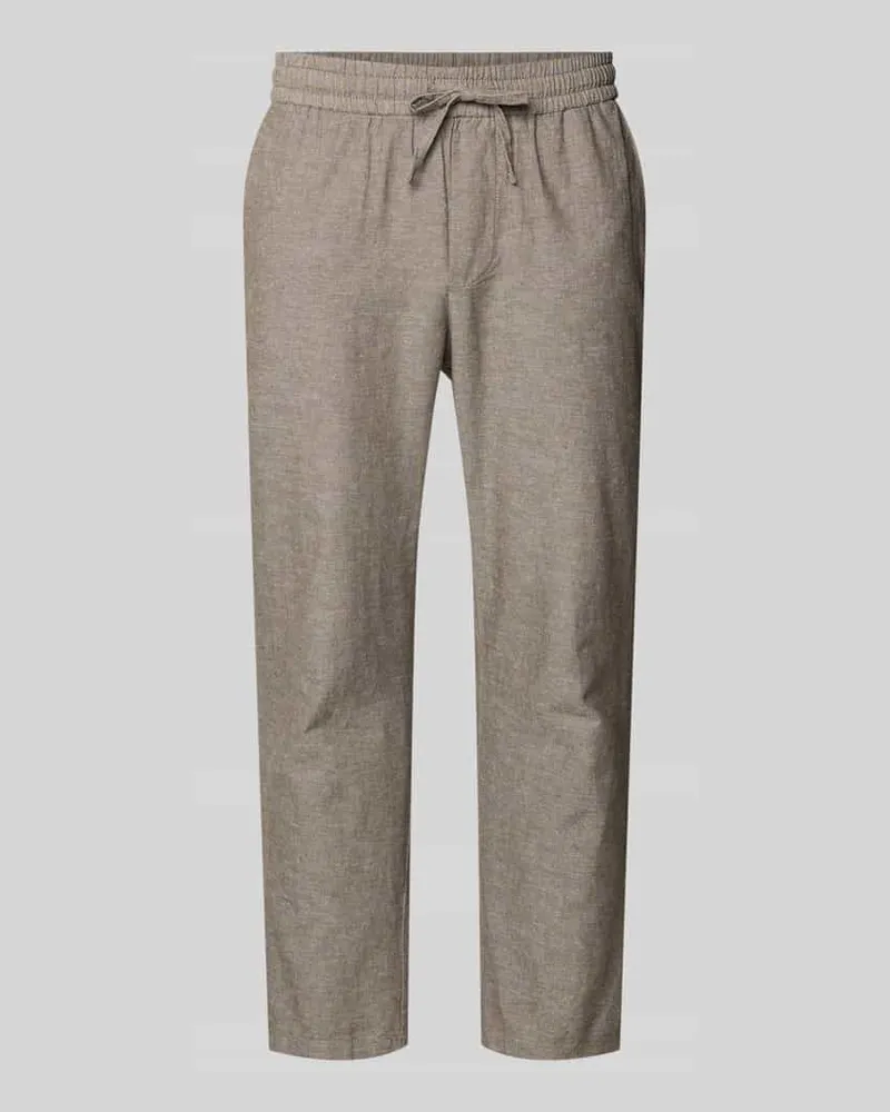 Only & Sons Tapered Leinenhose aus Baumwoll-Leinen-Mix Modell 'LINUS Taupe