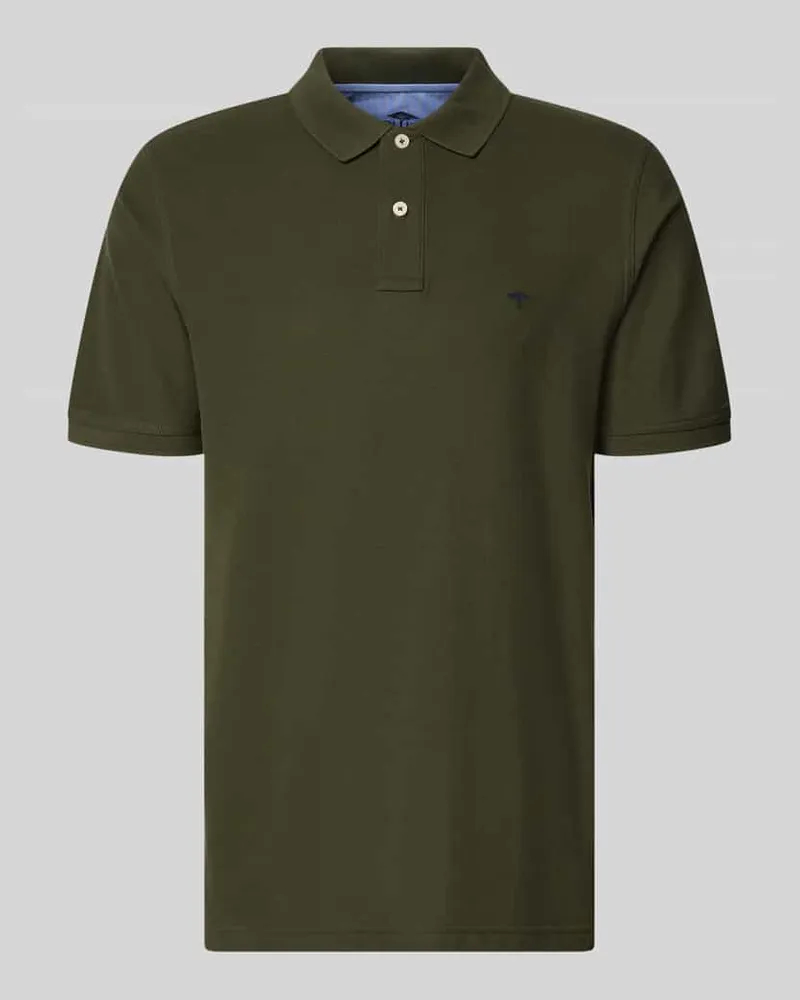 Fynch-Hatton Regular Fit Poloshirt mit Label-Stitching Khaki