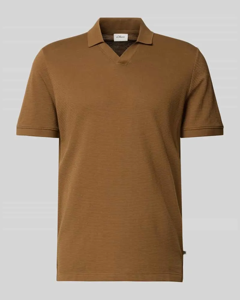 S.Oliver Regular Fit Poloshirt aus Baumwoll-Mix Schoko