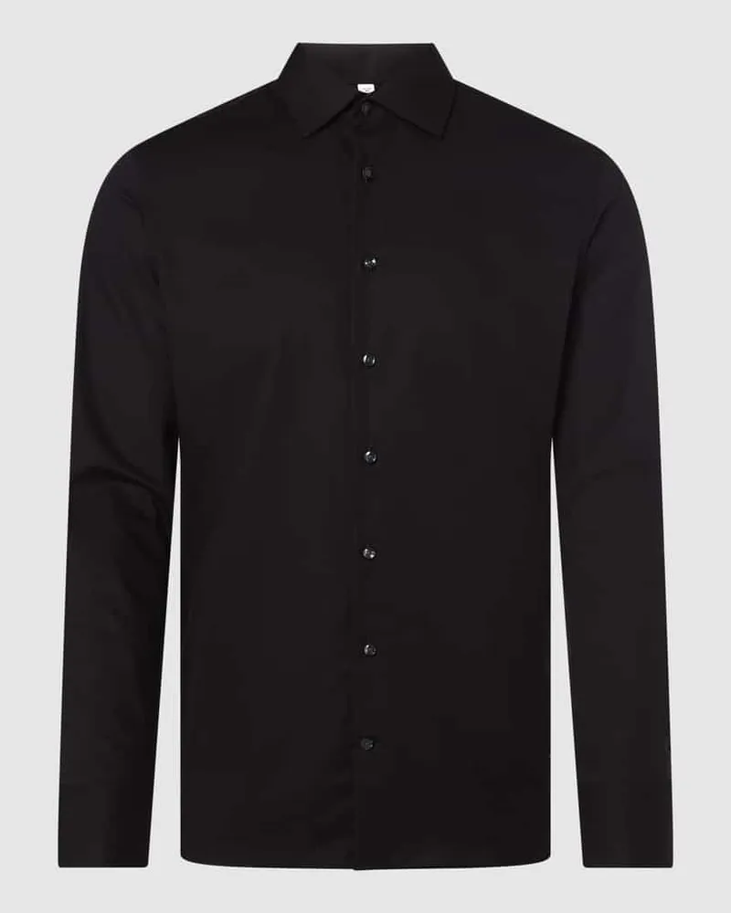 Seidensticker Slim Fit Business-Hemd aus reiner Baumwolle Black