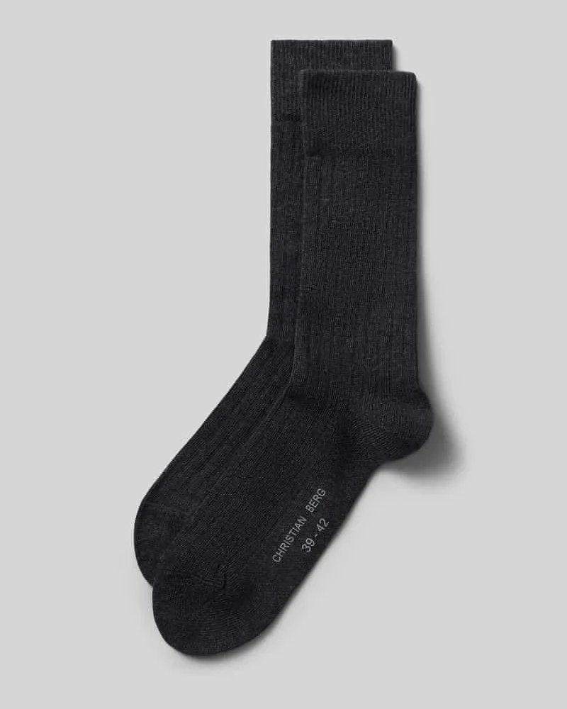 Christian Berg Socken aus Baumwoll-Mix im 2er-Pack Dunkelgrau