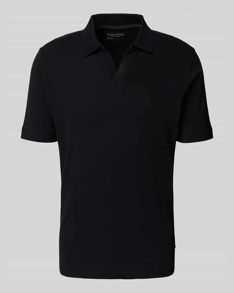 Marc O'Polo Regular Fit Poloshirt aus Baumwoll-Leinen-Mix Black