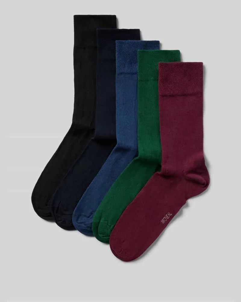 McNeal Socken mit geripptem Abschluss im 5er-Pack Pflaume