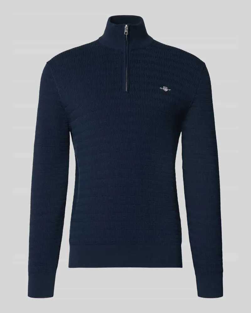 Gant Strickpullover mit Stehkragen Marine