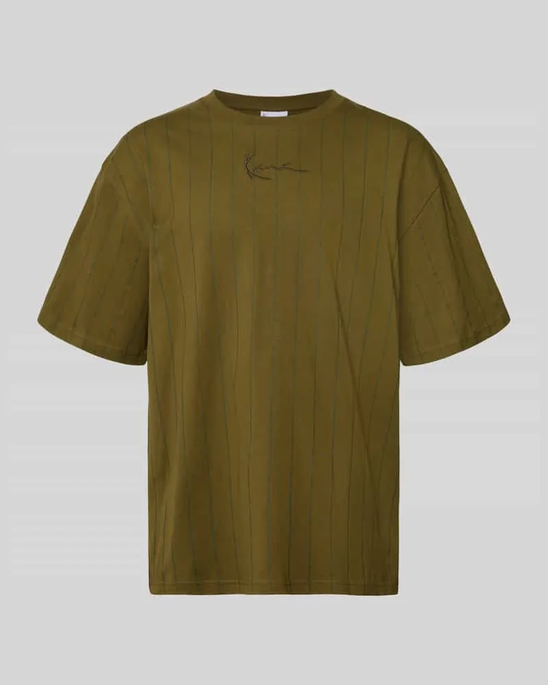 Karl Kani Relaxed Fit T-Shirt mit Logo-Stitching Khaki