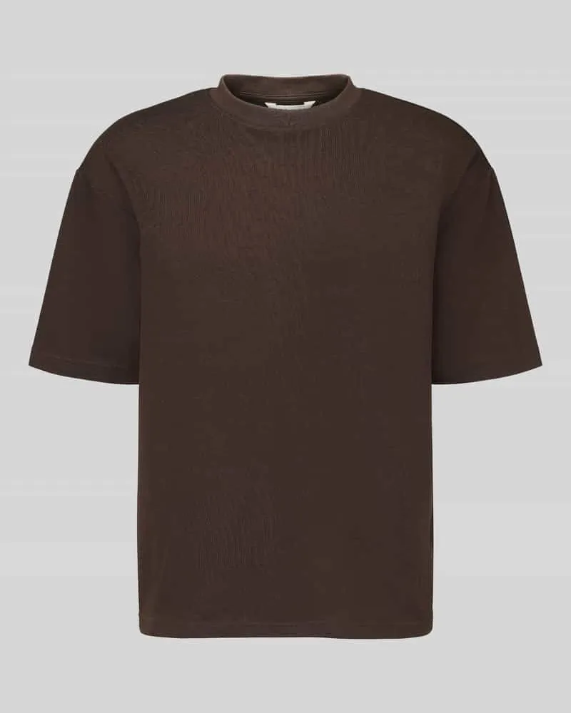 Selected Loose Fit T-Shirt mit Rundhalsausschnitt Modell 'OSCAR Dunkelbraun