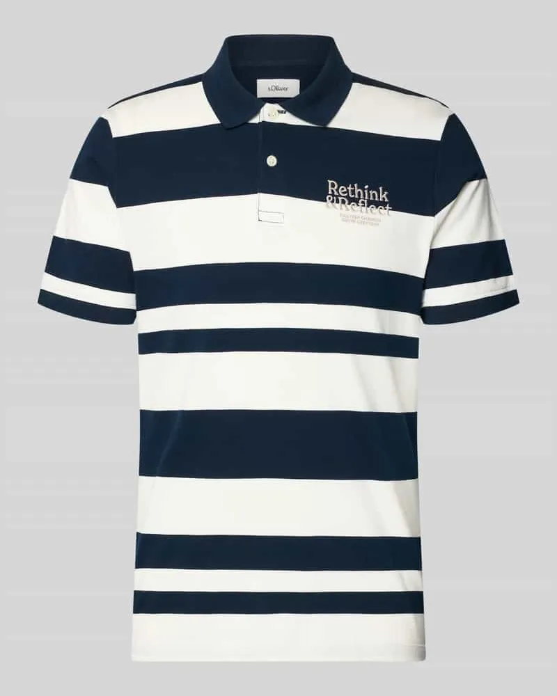 S.Oliver Regular Fit Poloshirt aus reiner Baumwolle Marine