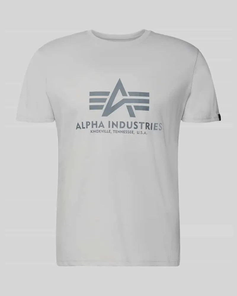 Alpha Industries T-Shirt mit Label-Detail Modell 'BASIC Hellgrau
