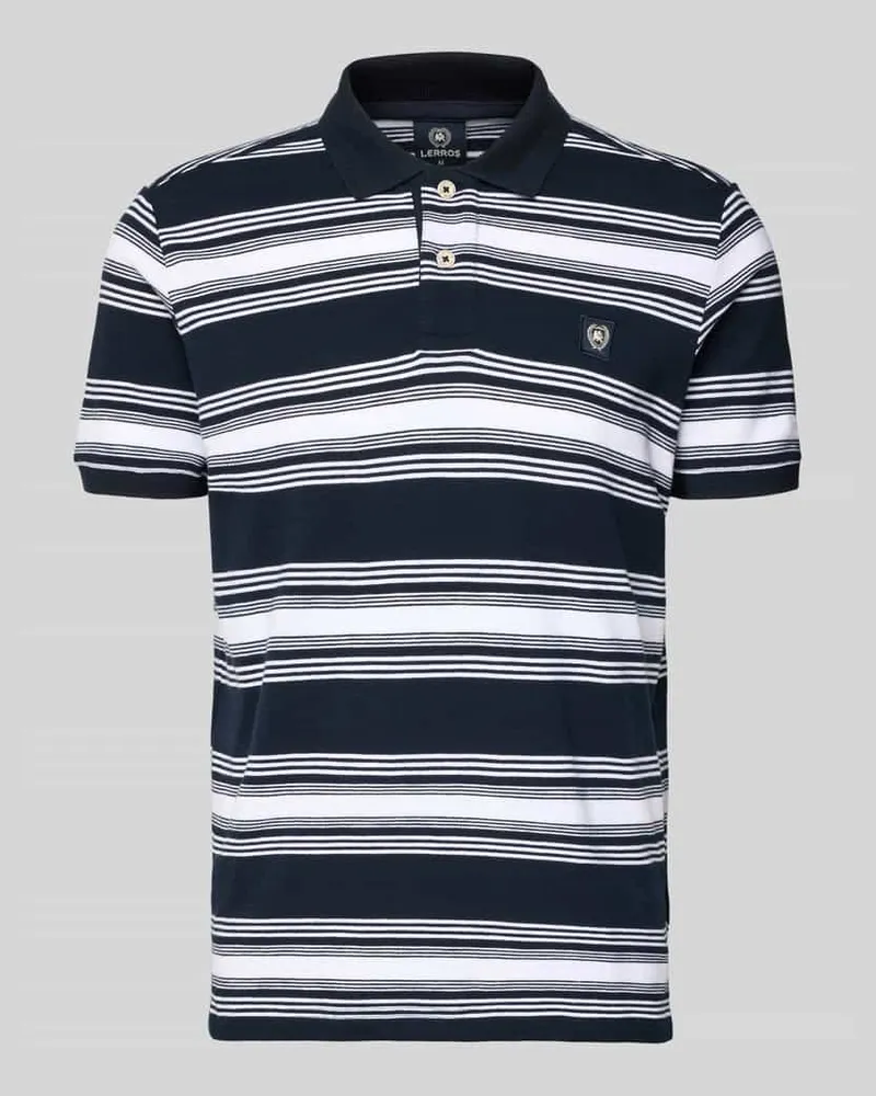 Lerros Regular Fit Poloshirt mit Label-Patch Marine
