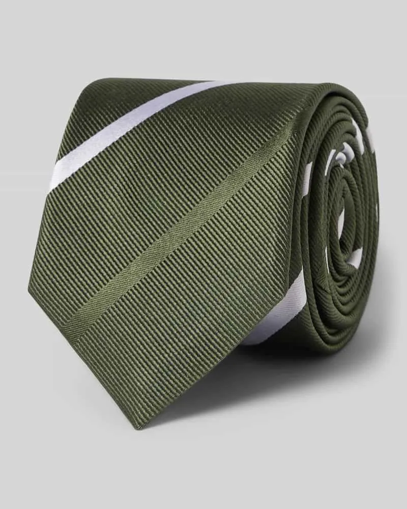 Olymp Seidenkrawatte aus reine Krawatte mit Logo-Patch (6,5 cm Gruen