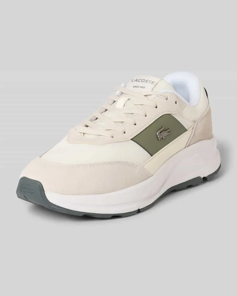 Lacoste Low Top Sneaker mit Leder-Details Modell 'RUN SET Offwhite