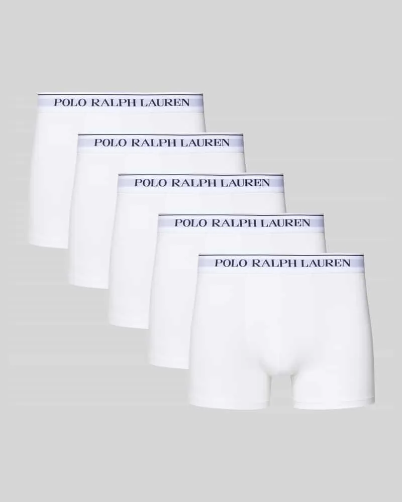 Ralph Lauren Skinny Fit Trunks aus Baumwoll-Mix im 5er Pack Weiss