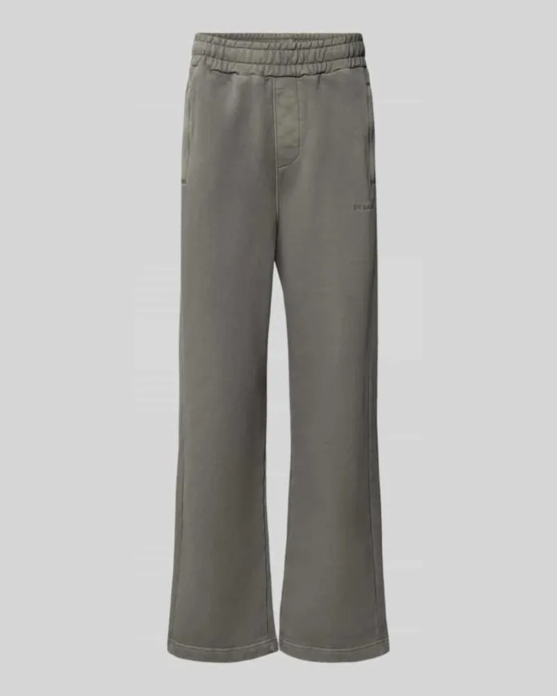 PEGADOR Loose Fit Sweatpants aus Baumwoll-Mix mit Label-Detail Dunkelgrau