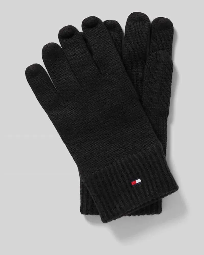 Tommy Hilfiger Handschuhe aus Baumwoll-Kaschmir-Mix Black
