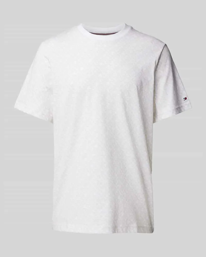 Tommy Hilfiger T-Shirt mit Label-Stitching Ecru