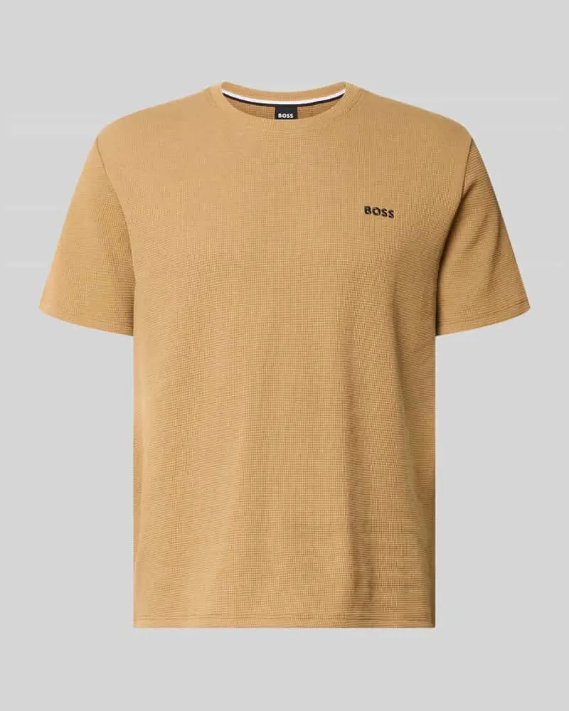 HUGO BOSS Regular Fit T-Shirt aus Baumwoll-Mix Camel