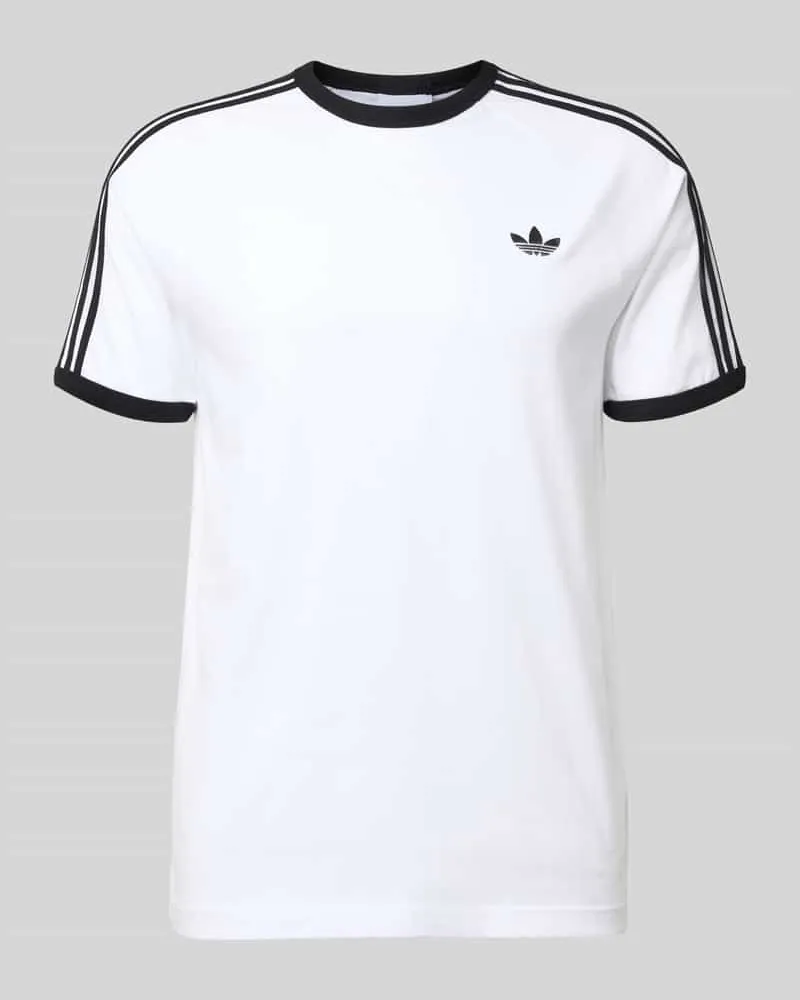 adidas T-Shirt mit Label-Stitching Weiss