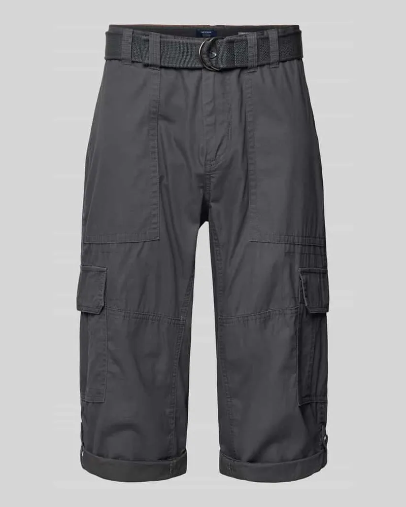 McNeal Cargoshorts mit fixierten Beinumschlägen Dunkelgrau