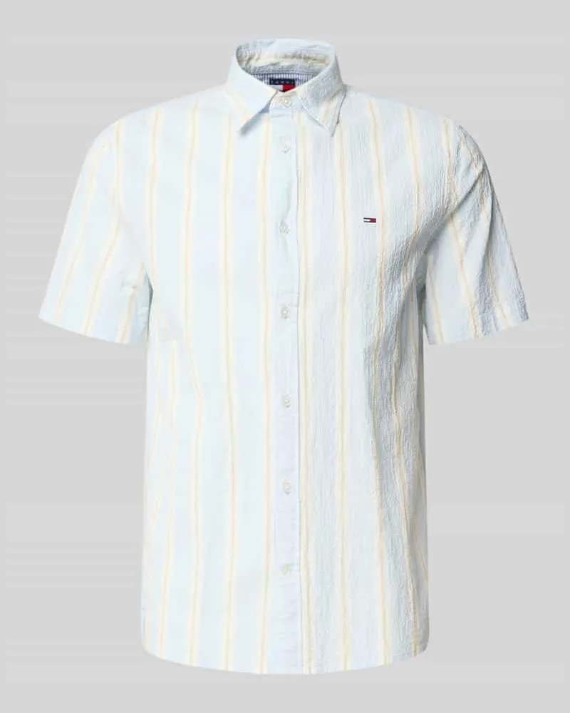 Tommy Hilfiger Regular Fit Freizeithemd aus Baumwoll-Mix Hellblau