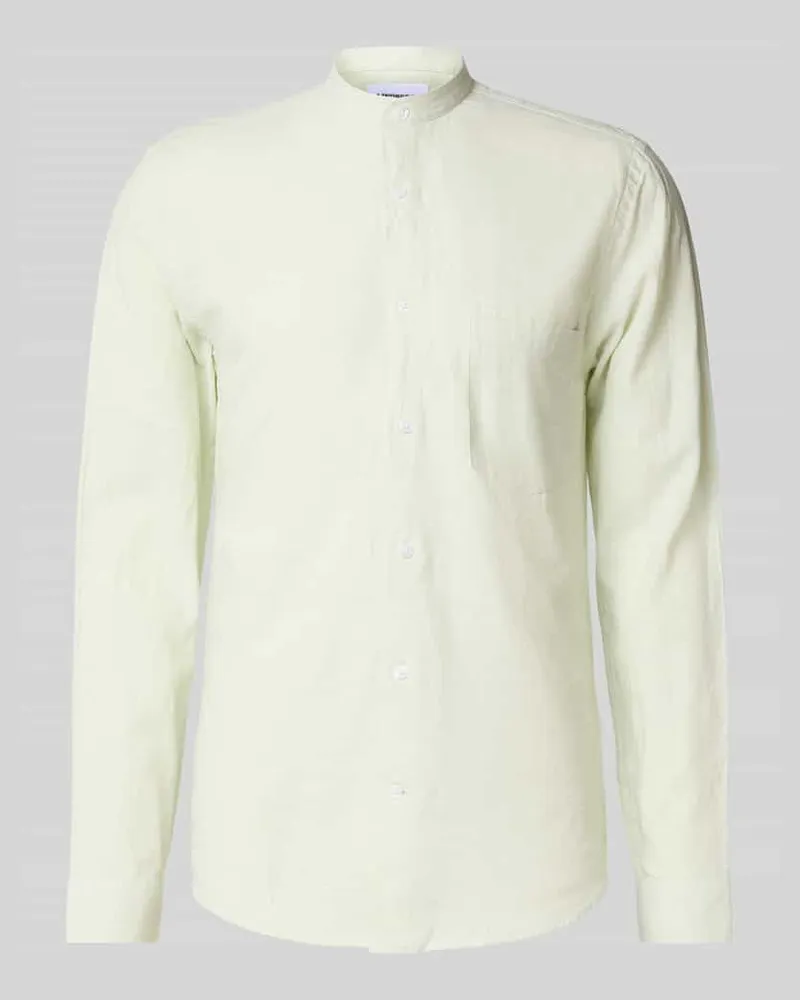 Lindbergh Regular Fit Freizeithemd aus Leinen-Baumwoll-Mix Mint