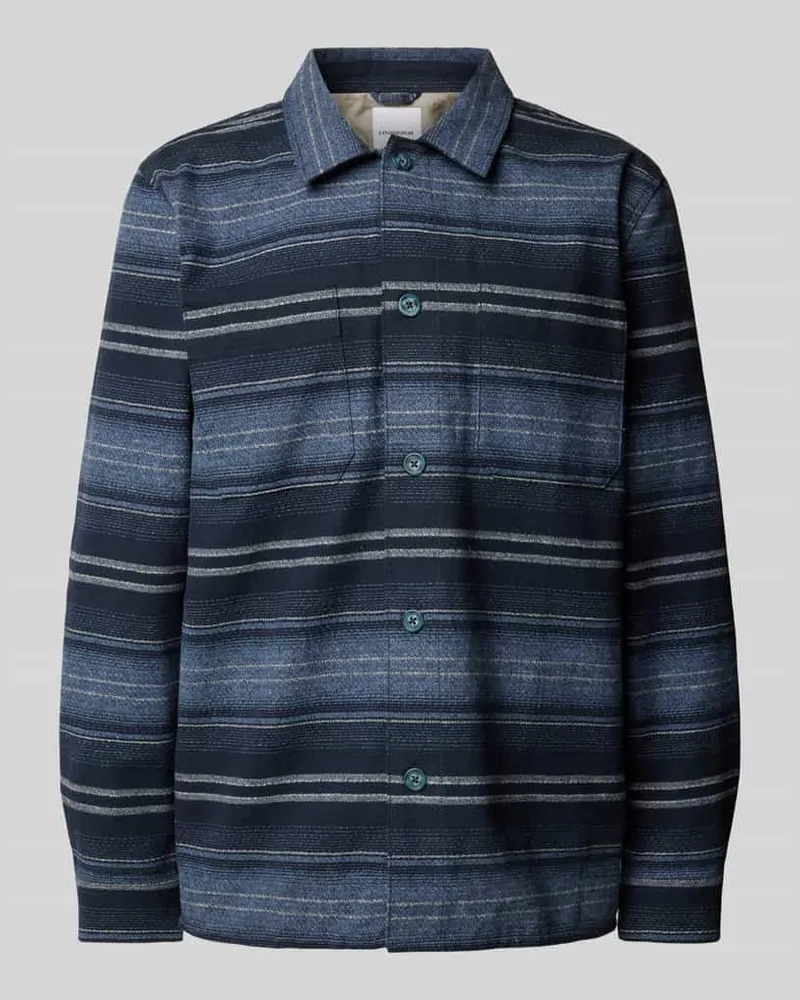 Lindbergh Relaxed Fit Hemdjacke mit aufgesetzten Brusttaschen Dunkelblau