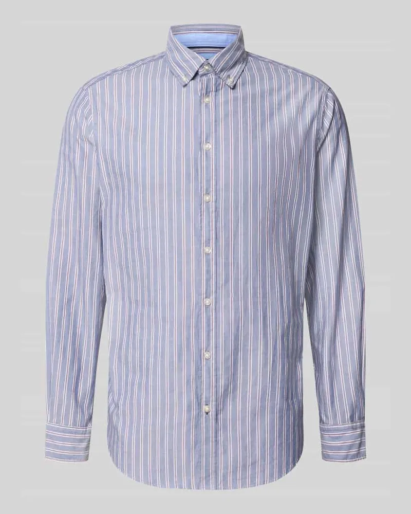 Christian Berg Regular Fit Freizeithemd mit Button-Down-Kragen Marine