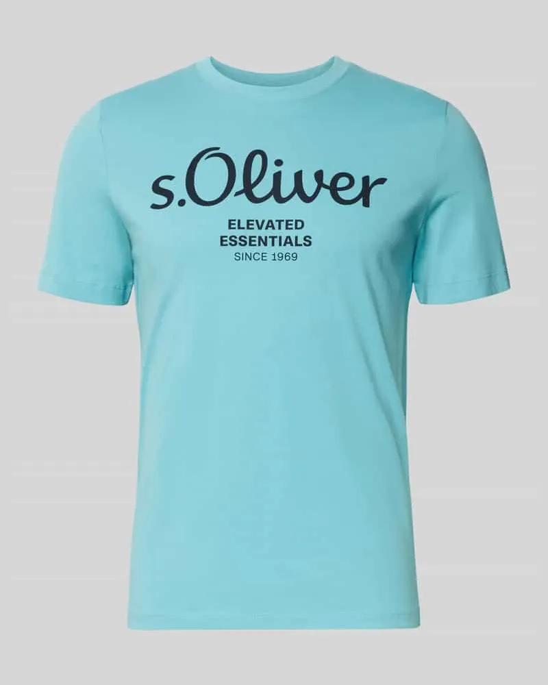 S.Oliver Regular Fit T-Shirt aus reiner Baumwolle Tuerkis