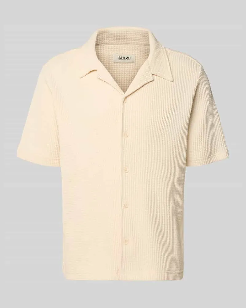Shiwi Regular Fit Freizeithemd mit Strukturmuster Modell 'Dean Sand