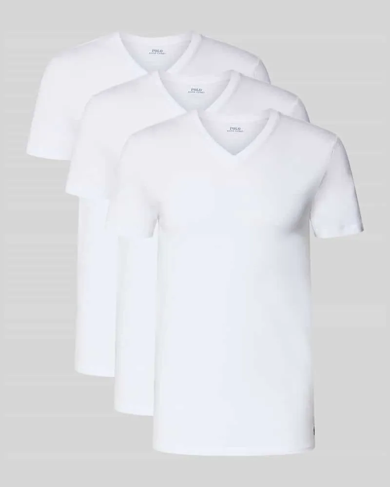 Ralph Lauren Slim Fit T-Shirt aus reiner Baumwolle im 3er-Pack Weiss