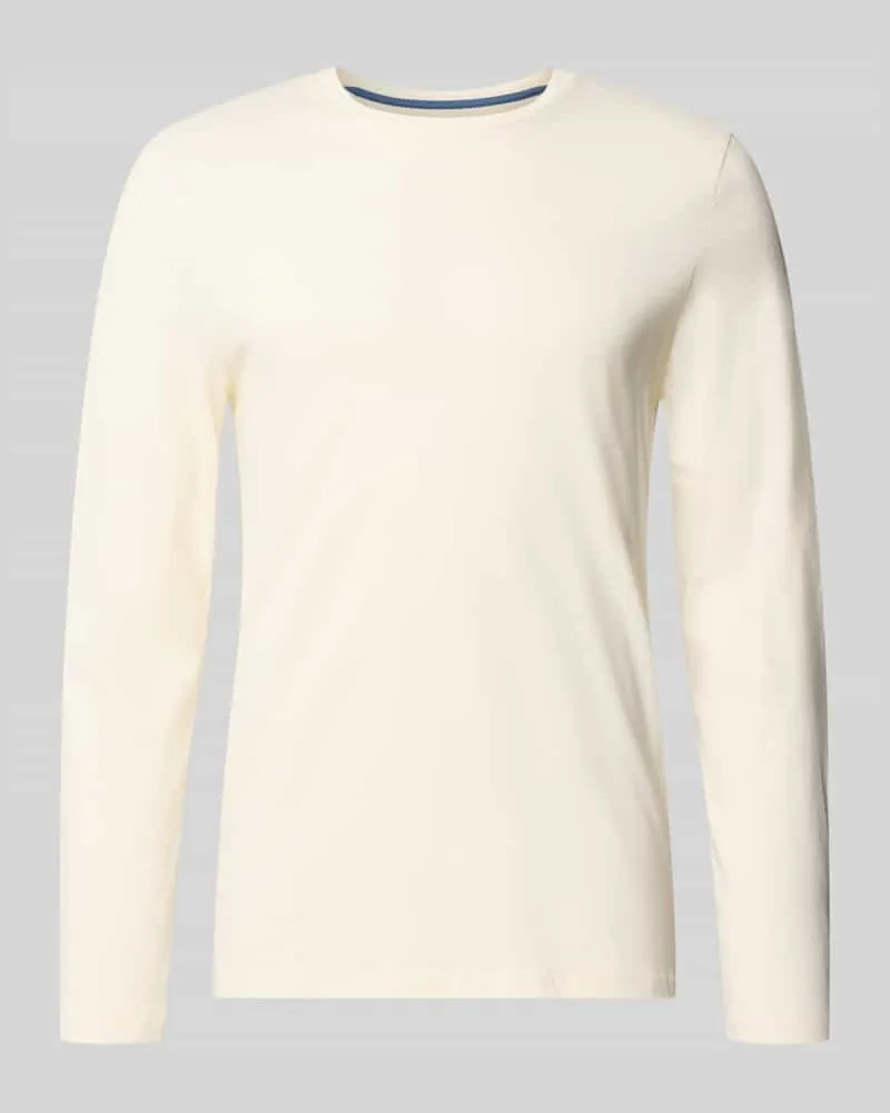 Christian Berg Slim Fit Longsleeve aus reiner Baumwolle Offwhite