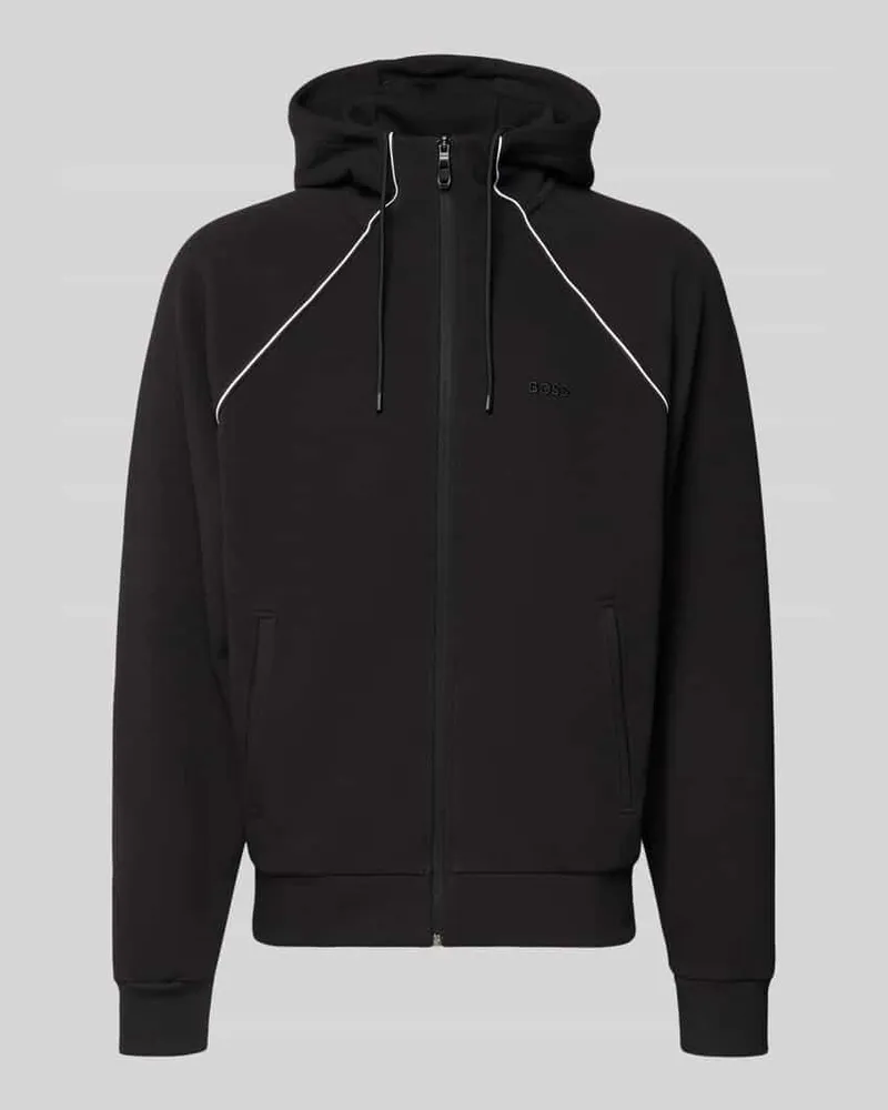 HUGO BOSS Regular Fit Sweatjacke aus Baumwoll-Mix Black