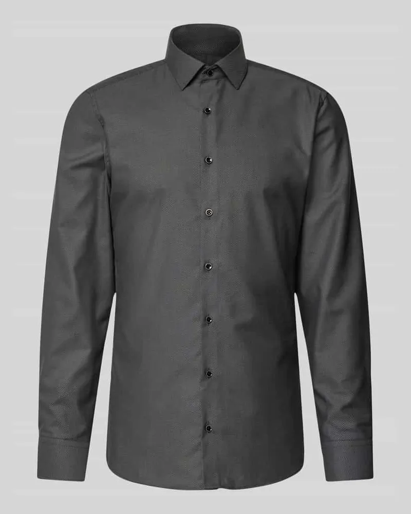Eterna Slim Fit Businesshemd aus Uni Struktur 