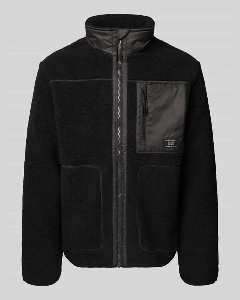 Tom Tailor Regular Fit Teddyfell-Jacke mit Stehkragen 