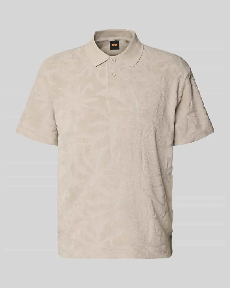 HUGO BOSS Regular Fit Poloshirt aus Baumwoll-Mix Modell 'PE_FLOWER Sand