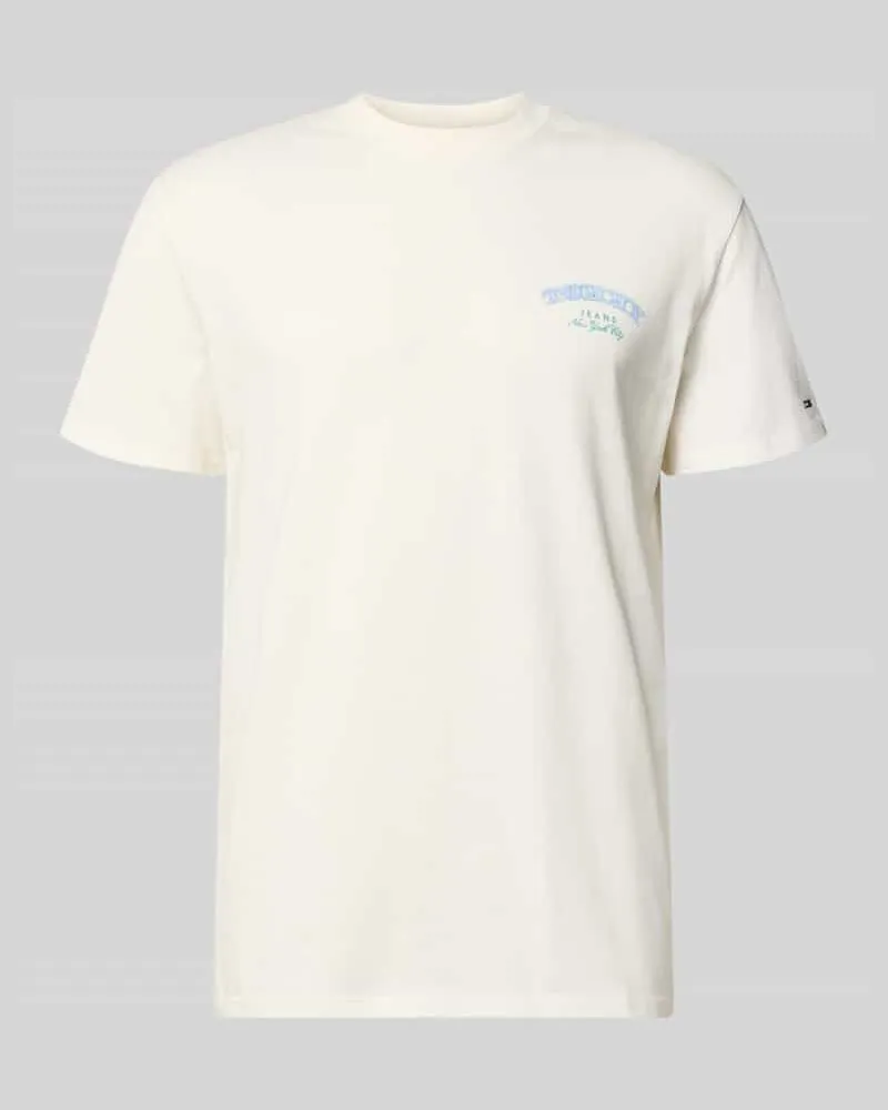 Tommy Hilfiger Regular Fit T-Shirt aus reiner Baumwolle Offwhite