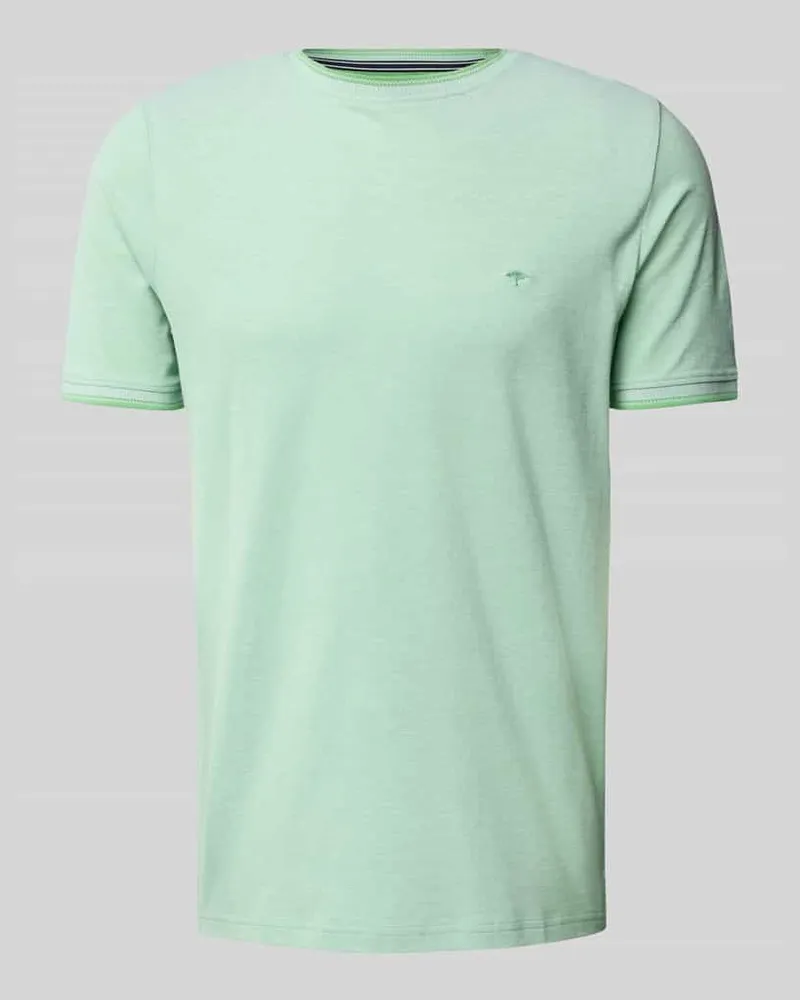Fynch-Hatton T-Shirt mit Label-Stitching Hellgruen