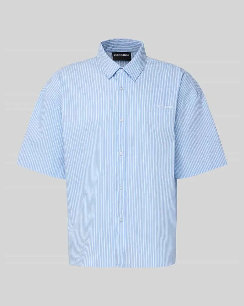 PEGADOR Oversized Freizeithemd mit Knopfleiste Hellblau