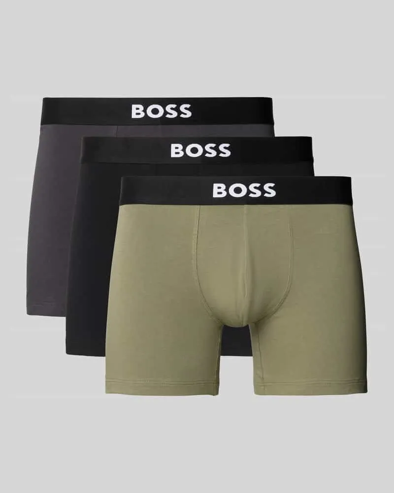 HUGO BOSS Regular Fit Trunks aus Baumwoll-Elasthan-Mix im 3er-Pack 