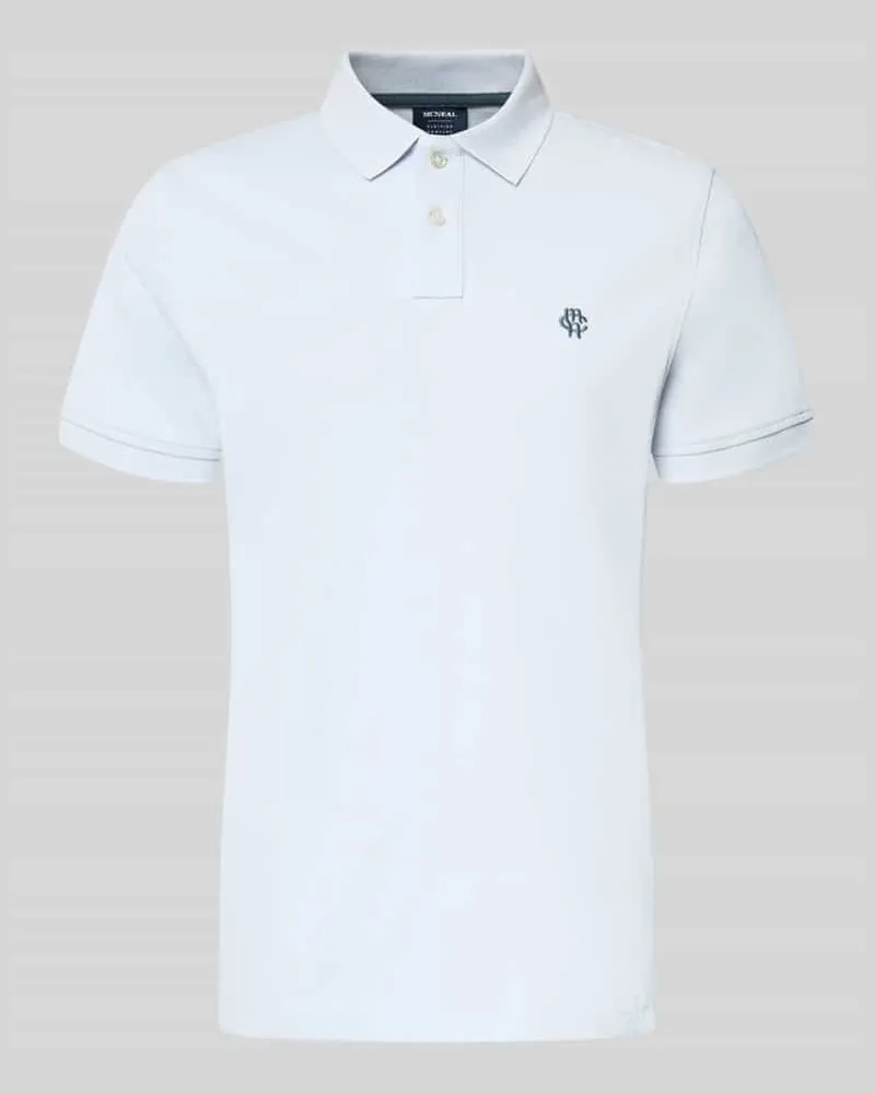 McNeal Slim Fit Poloshirt mit Logo-Stitching Hellblau