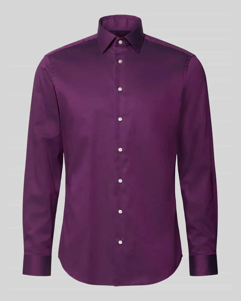 Christian Berg Regular Fit Business-Hemd mit Kentkragen Violett