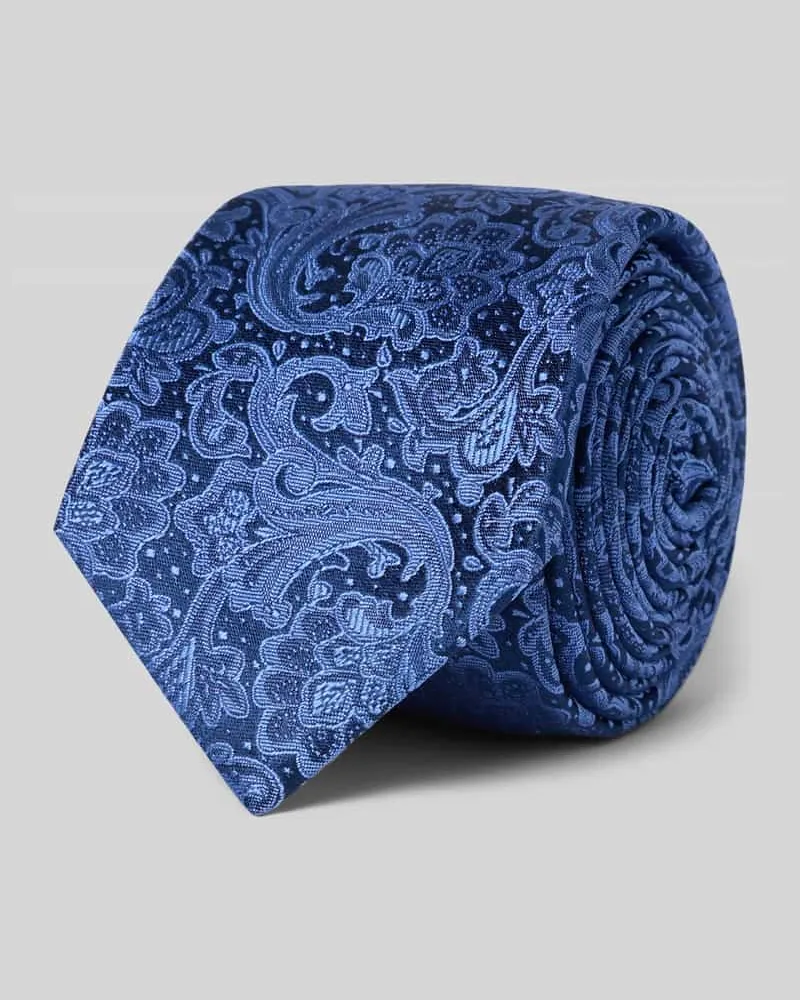 Monti Seidenkrawatte mit Paisley-Muster Blau