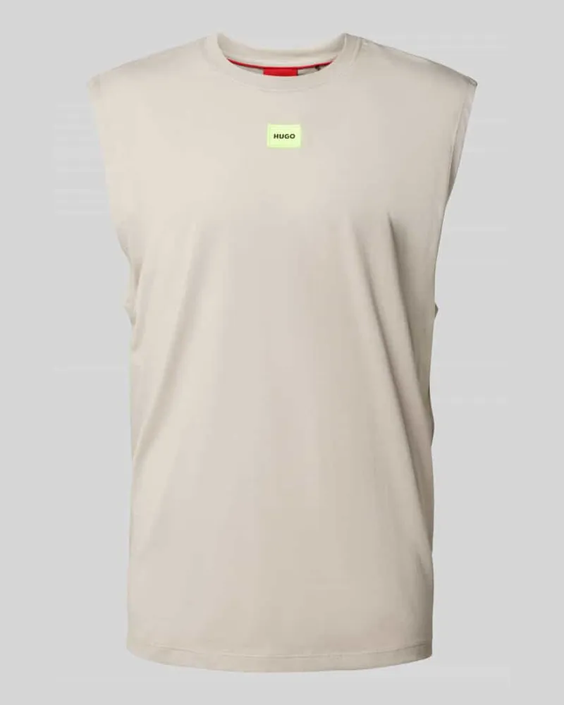 HUGO BOSS Tanktop mit Label-Patch Modell 'Dankto241 Stein